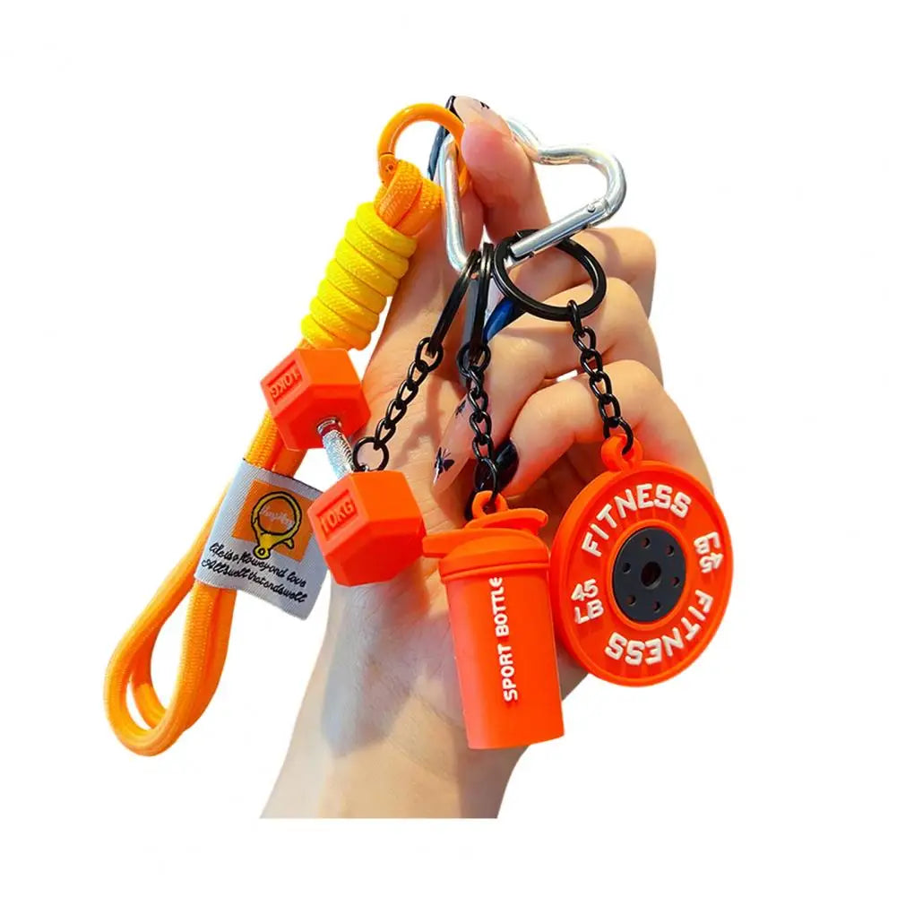 Keychain Pendant Gym-Inspired Design Unisex Gym Keychain with Dumbbells Kettlebells Fitness Weight Plates Sports Key Holder