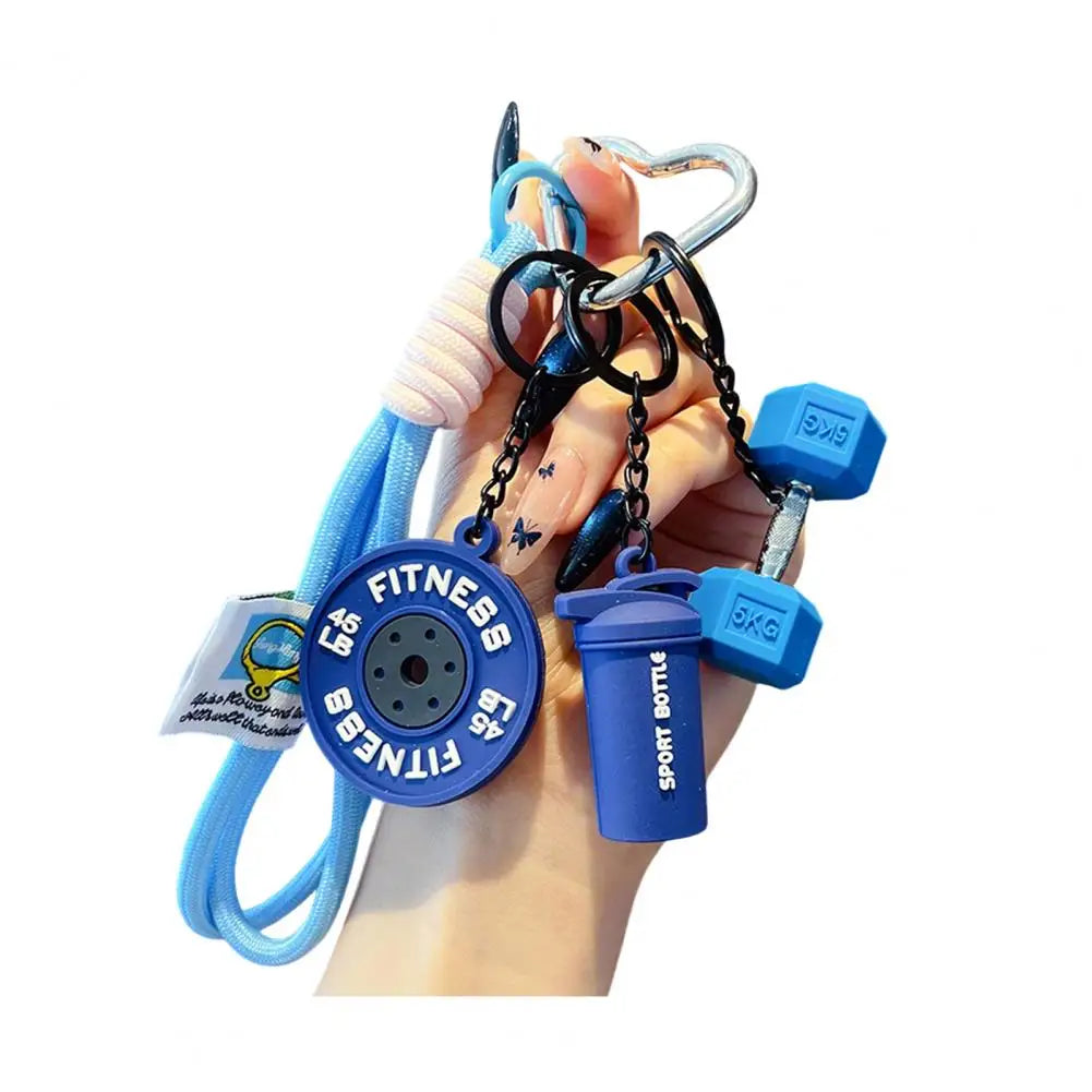 Keychain Pendant Gym-Inspired Design Unisex Gym Keychain with Dumbbells Kettlebells Fitness Weight Plates Sports Key Holder