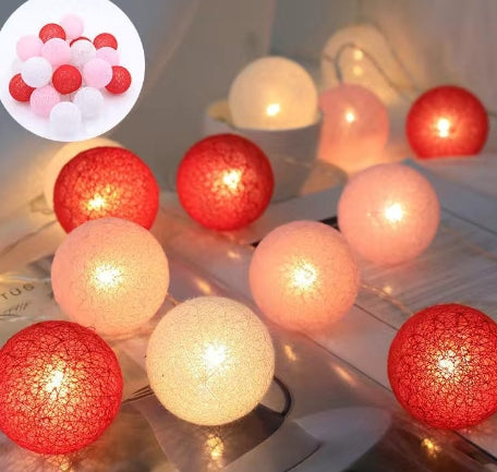 Farolillos Estrellados de Hilo de Algodón con LED — Decoración Ambiental