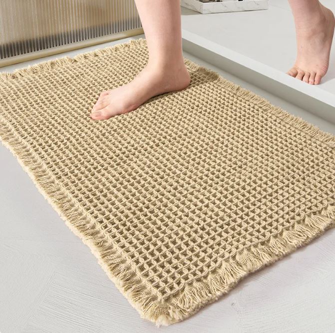 Alfombra de Baño Absorbente Waffle — Antideslizante para Puerta