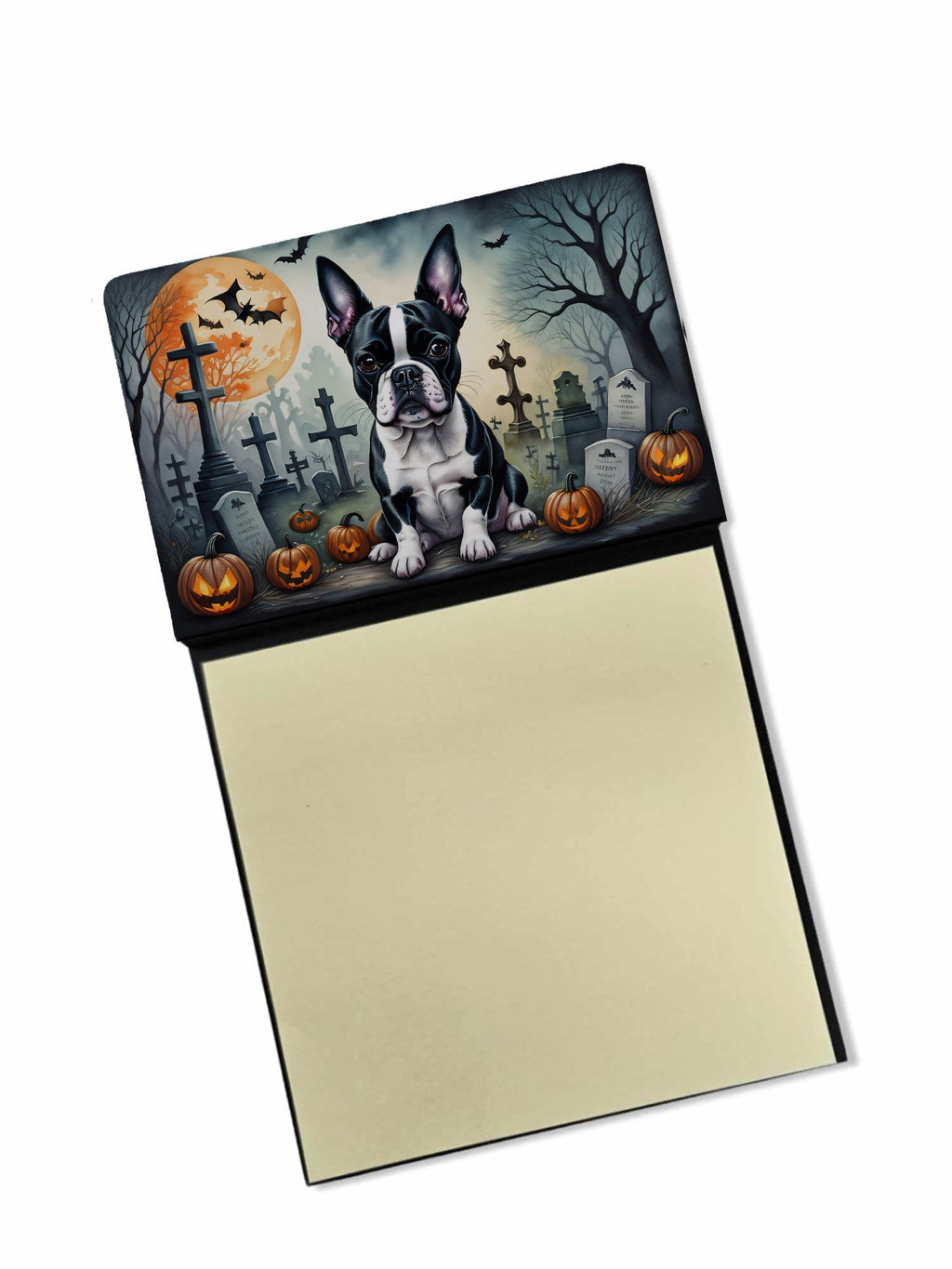 Boston Terrier Spooky Halloween Sticky Note Holder