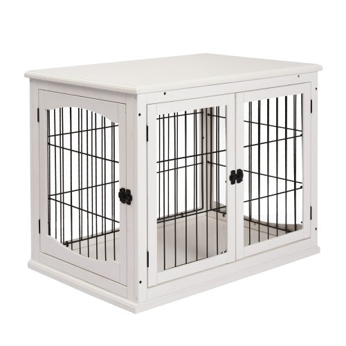 Mesa Lateral con Caseta para Mascotas — 2 Aberturas y Puerta con Llave