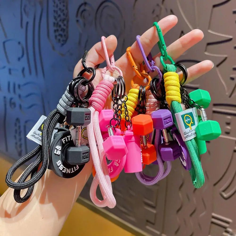 Keychain Pendant Gym-Inspired Design Unisex Gym Keychain with Dumbbells Kettlebells Fitness Weight Plates Sports Key Holder