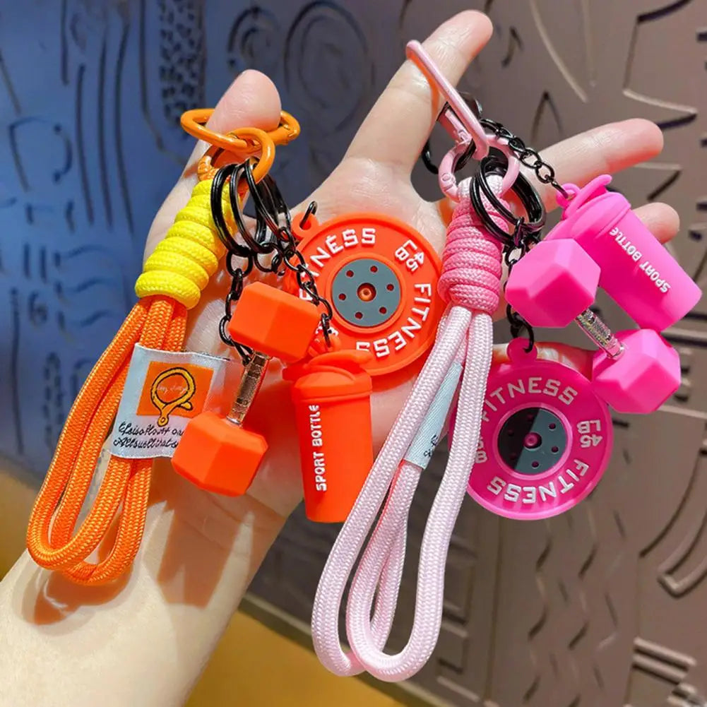 Keychain Pendant Gym-Inspired Design Unisex Gym Keychain with Dumbbells Kettlebells Fitness Weight Plates Sports Key Holder