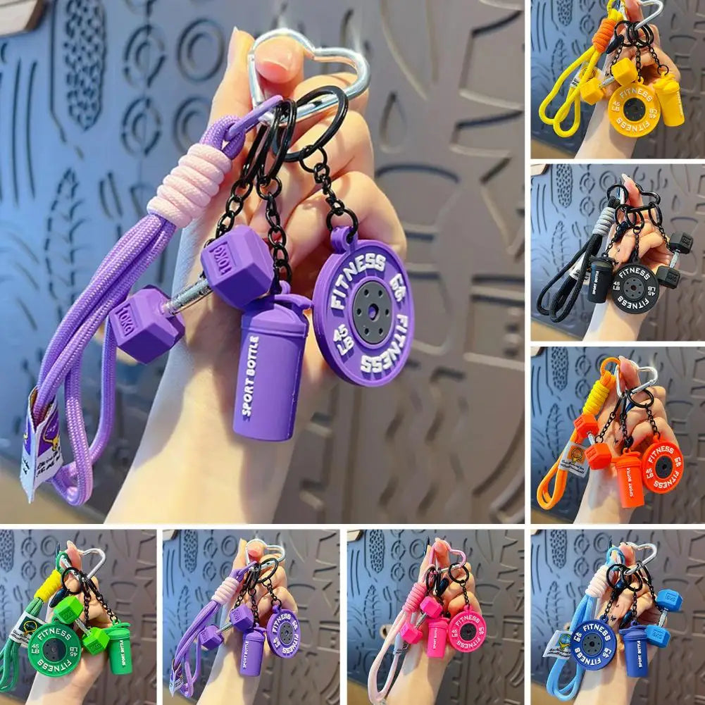Keychain Pendant Gym-Inspired Design Unisex Gym Keychain with Dumbbells Kettlebells Fitness Weight Plates Sports Key Holder