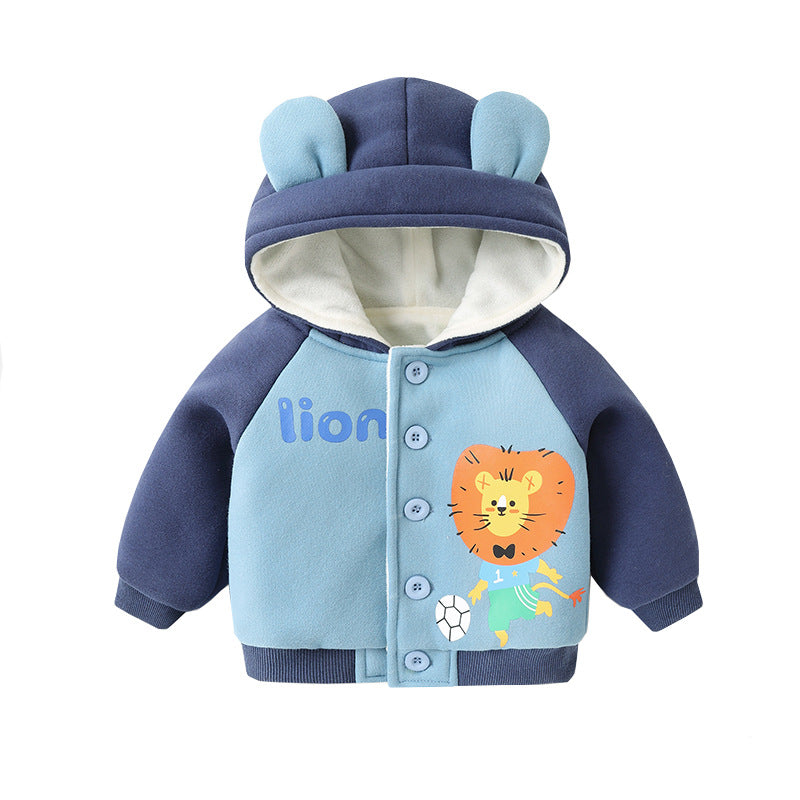 Campera Polar con Capucha para Bebé — Niños y Niñas Invierno