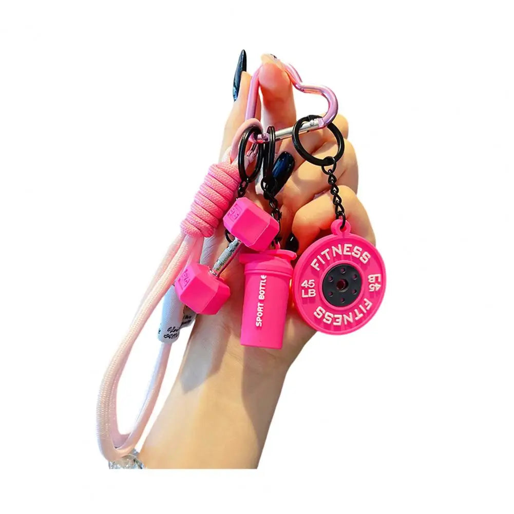 Keychain Pendant Gym-Inspired Design Unisex Gym Keychain with Dumbbells Kettlebells Fitness Weight Plates Sports Key Holder