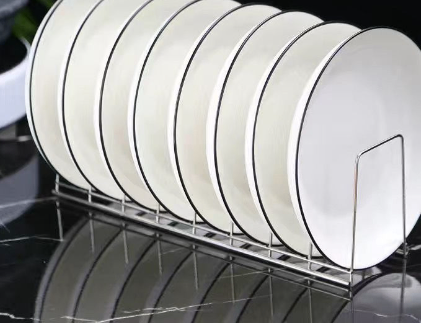 Escurreplatos de Acero Inoxidable — Organizador de Cocina Moderno