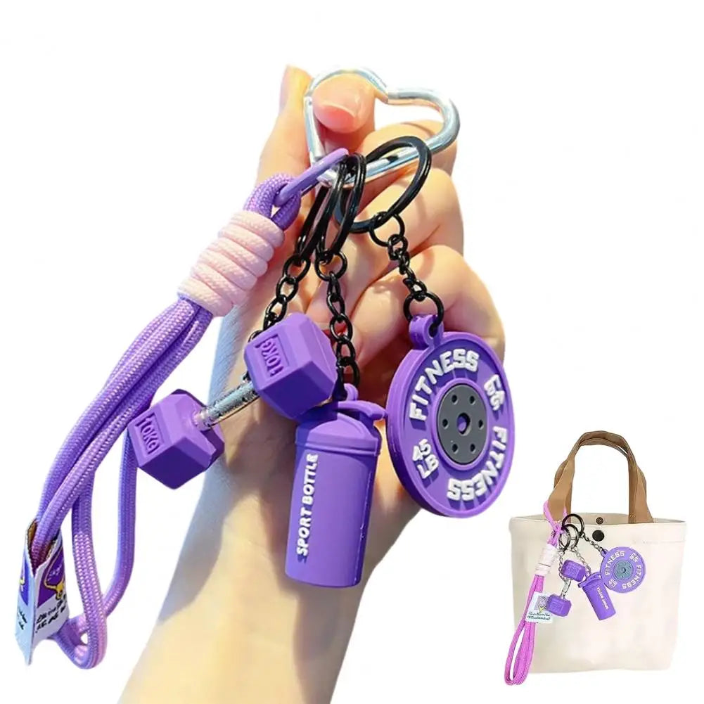 Keychain Pendant Gym-Inspired Design Unisex Gym Keychain with Dumbbells Kettlebells Fitness Weight Plates Sports Key Holder