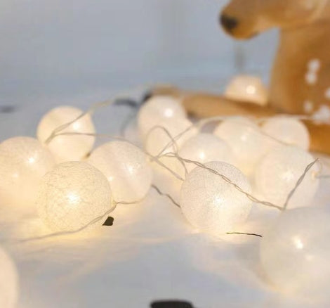 Farolillos Estrellados de Hilo de Algodón con LED — Decoración Ambiental