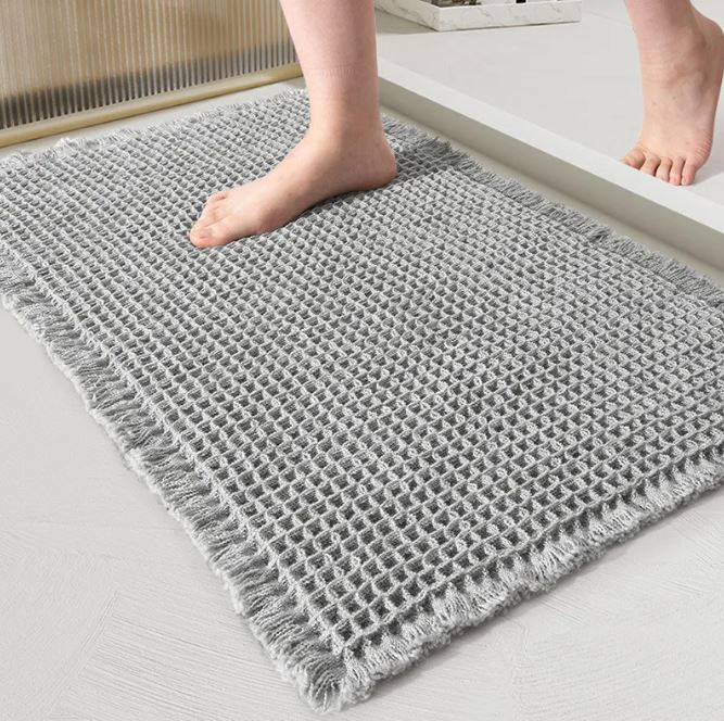 Alfombra de Baño Absorbente Waffle — Antideslizante para Puerta