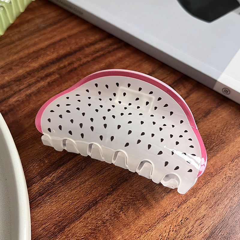 Pinza de Pelo Acrílica con Frutas para Mujer — Accesorio Veraniego
