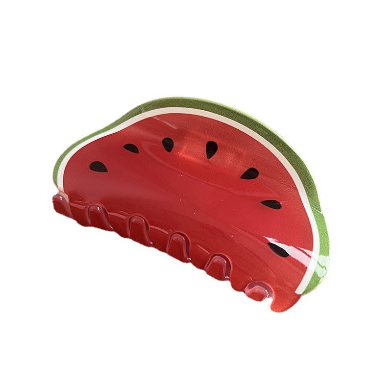 Pinza de Pelo Acrílica con Frutas para Mujer — Accesorio Veraniego