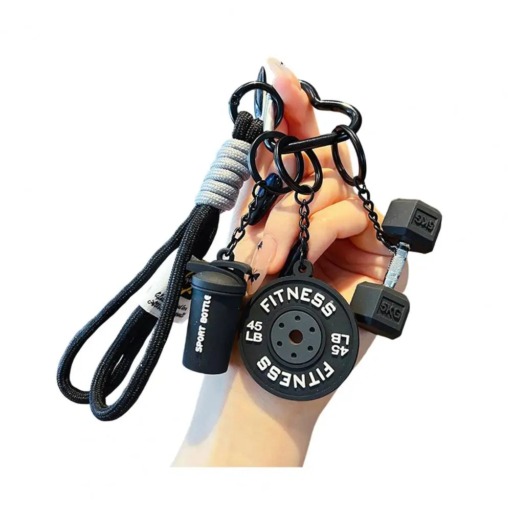 Keychain Pendant Gym-Inspired Design Unisex Gym Keychain with Dumbbells Kettlebells Fitness Weight Plates Sports Key Holder