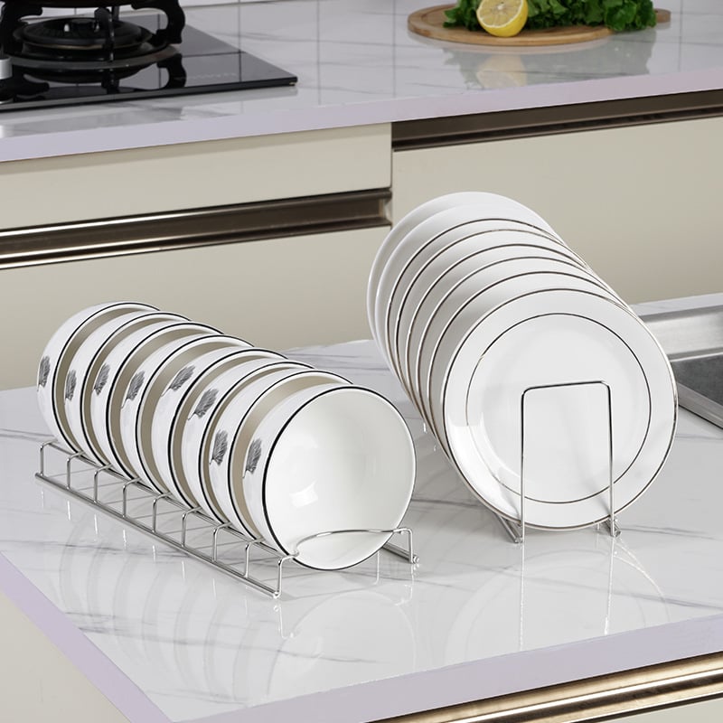 Escurreplatos de Acero Inoxidable — Organizador de Cocina Moderno