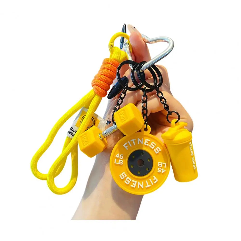 Keychain Pendant Gym-Inspired Design Unisex Gym Keychain with Dumbbells Kettlebells Fitness Weight Plates Sports Key Holder