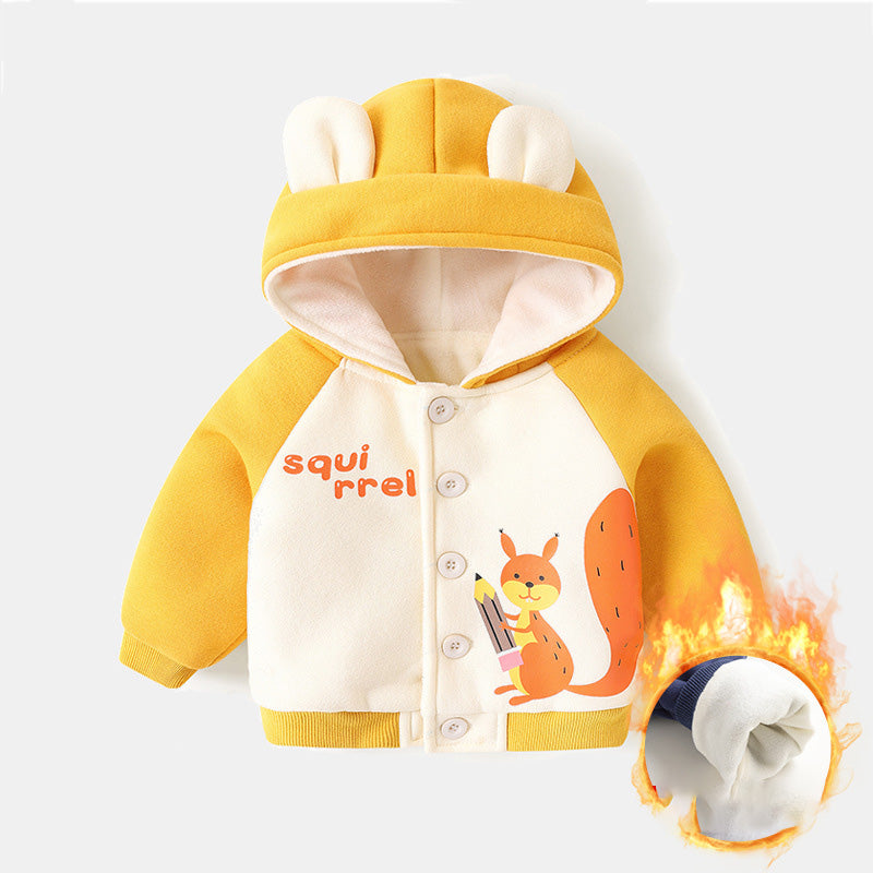 Campera Polar con Capucha para Bebé — Niños y Niñas Invierno