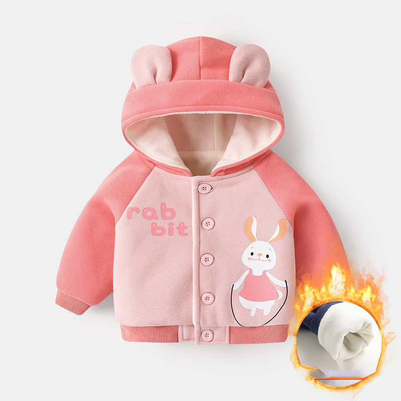 Campera Polar con Capucha para Bebé — Niños y Niñas Invierno