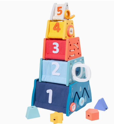 Juguete Educativo Montessori de Madera 5 en 1 — Aprendizaje Temprano