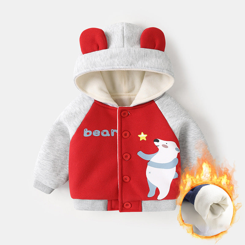 Campera Polar con Capucha para Bebé — Niños y Niñas Invierno