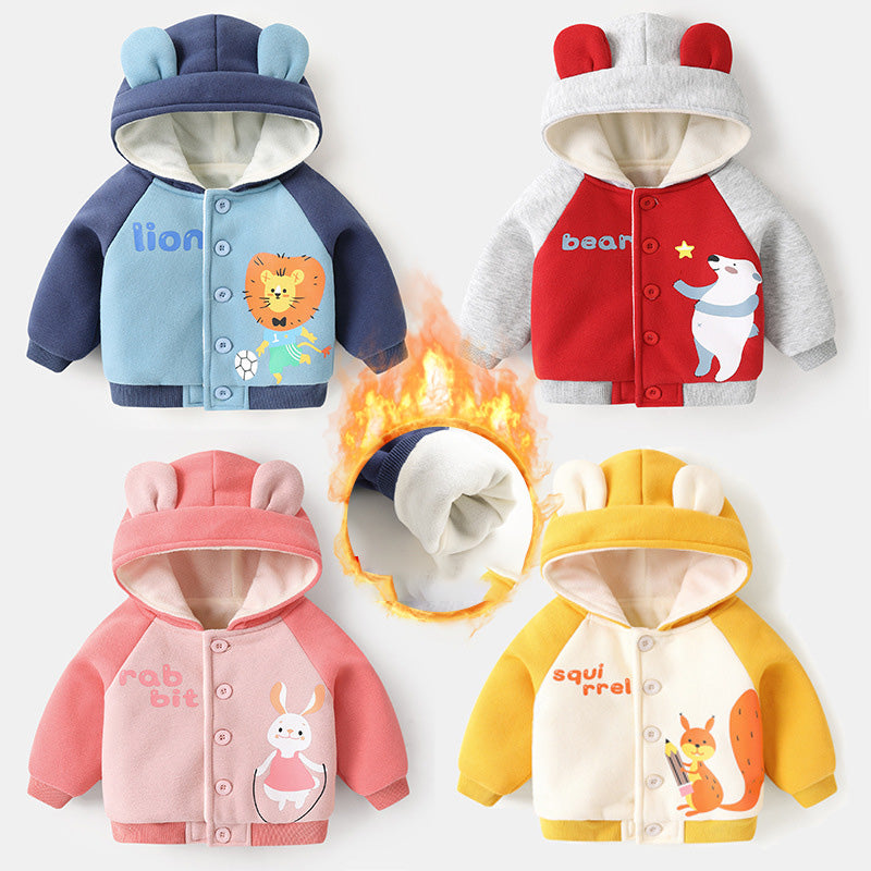 Campera Polar con Capucha para Bebé — Niños y Niñas Invierno